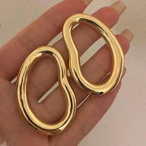 NEW! Gold Abstract Asymetrical Post Earrings